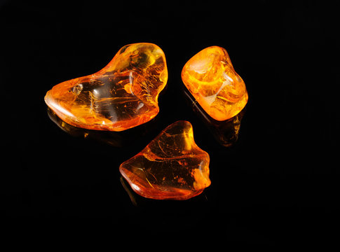 bright, fiery orange amber stones