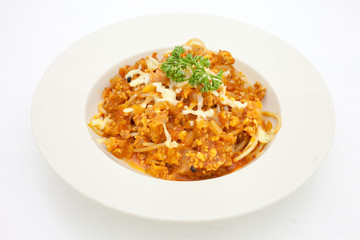 Spaghetti with bolognese sauce