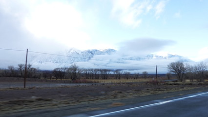 Driving the 395 in Snow Storm near Mammoth 