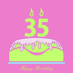 tort urodzinowy, Birthday card with cake