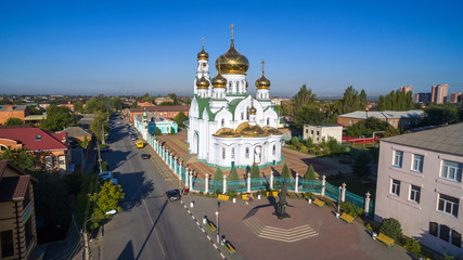 Fototapeta na wymiar Russia. Rostov region. Bataysk. Andrew Square and Holy Trinity C