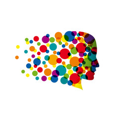 Vector sign innovative generation, head and circles