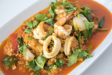 Stir Fried Seafood with Curry Powder