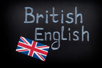 Fototapeta na wymiar British English on blackboard