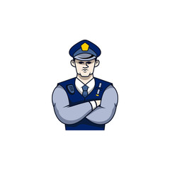 Security Police Character Illustration Logo Vector Image 