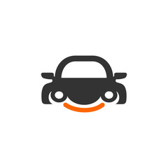 Smiling Car Logo Vector Image Icon