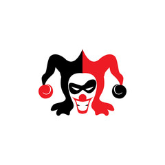 Smiling Joker Character Logo Vector Image Icon