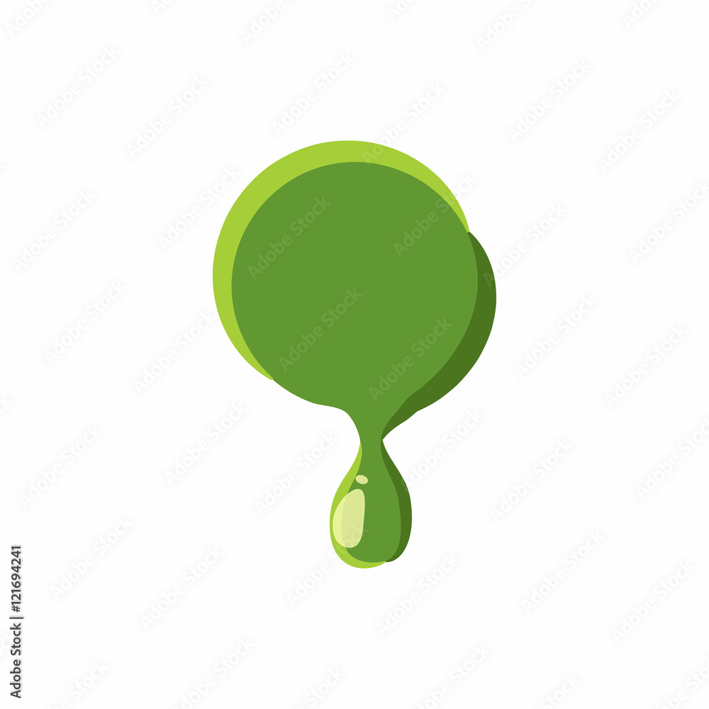 Aufkleber punctuation mark point from latin alphabet with numbers and symbols made of green slime. font can be