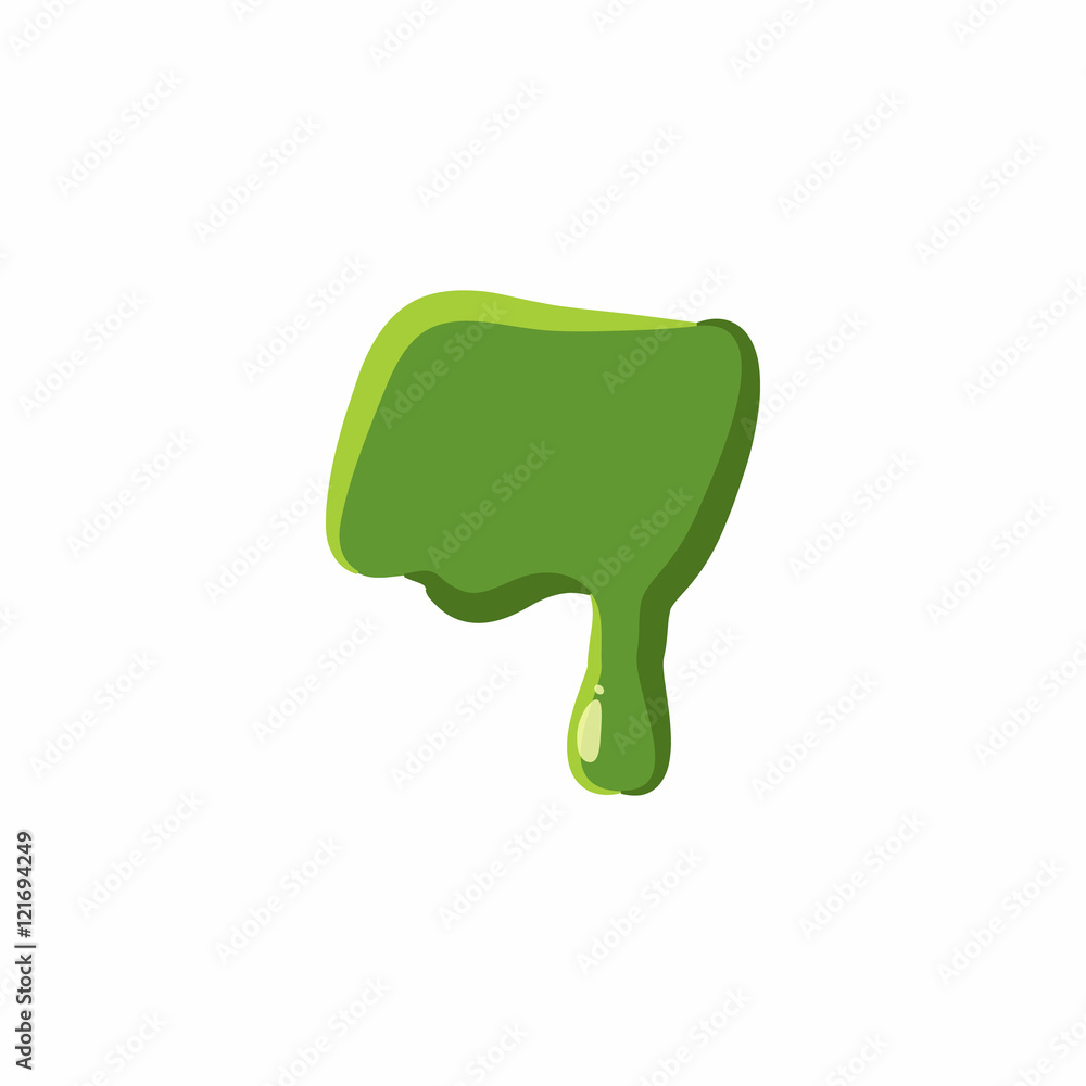 Poster punctuation mark dash from latin alphabet with numbers and symbols made of green slime. font can be 