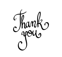 Calligraphic Thank you vector