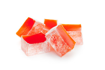 Tasty oriental sweets isolated on white