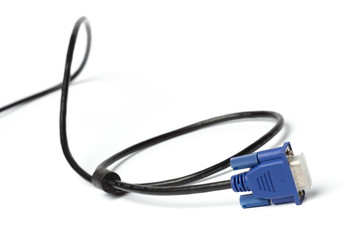 VGA tech pc input cable connector isolated on white background