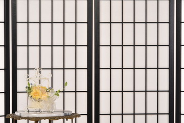 障子に左側ブリザードフラワー