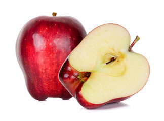 Red apple isolated on the white background