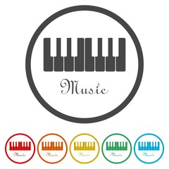 Music piano keyboard sign. Vector illustration.