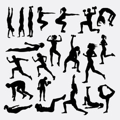 Healthy sport training silhouette. Good use for symbol, logo, web icon, mascot, sticker, or any design you want.
