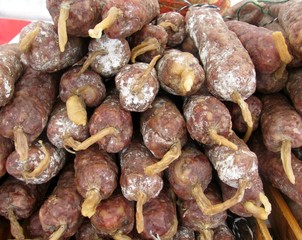 Salami on the farm market