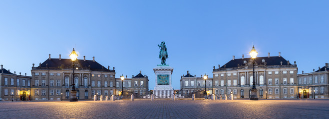 Amalienborg Palace in Copenhagen by night