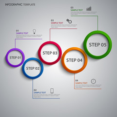 Obraz premium Info graphic with colorful abstract design rings template