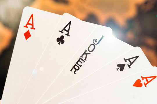 Gambling image, Joker playing card, with lens flare