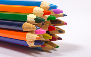 Obraz premium Colorful pencil crayons. Back to school