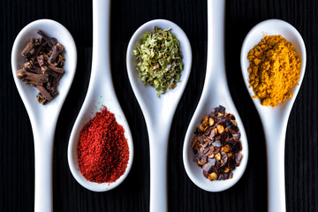 Composition of colorful spices