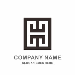 Monogram Letter E Geometric Reflection Morocco Decoration Vector Logo Design Template