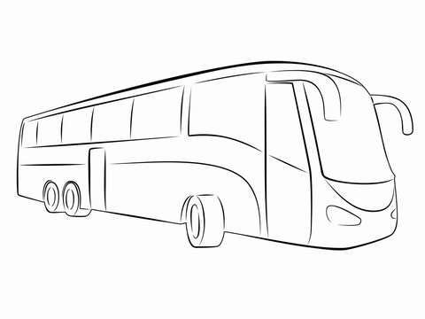 silhouette of bus. vector drawing