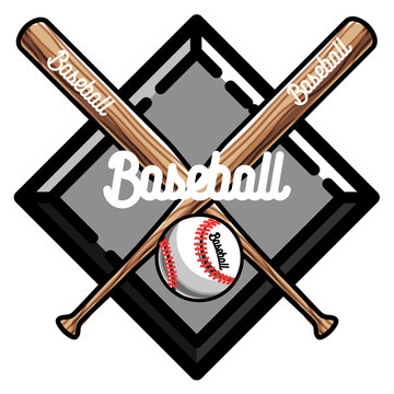 Color vintage baseball emblem