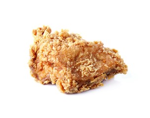 Fried chicken isolated white background