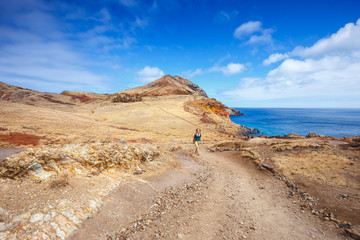 Cliffs at Ponta de Sao Lourenco. Cape is the most eastern point of Madeira island
