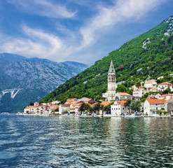 Fototapeta na wymiar Perast, Kotor bay, Montenegro, Adriatic sea.