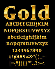 gold alphabet set