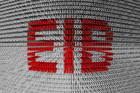 EIB in the form of binary code, 3D illustration