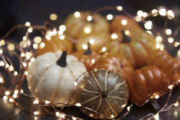 Halloween pumpkins with illumination