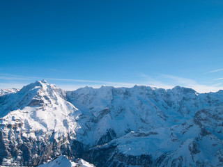 Fototapeta na wymiar Snowy Mountains in the Swiss Alps