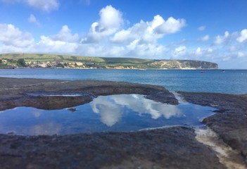 blue sky reflections