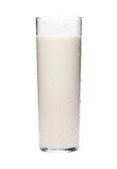 glass of milk isolated on white with clipping path
