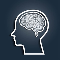 Human head with gears Vector