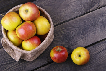 Sweet apples on background 