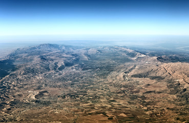  Lebanon Aerial View: looking south onto the beqaa valley, with the Lebanon mountains on either side