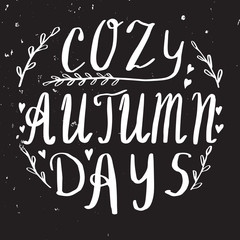 Autumn hand lettering and calligraphy design