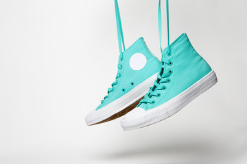 Pair of shoes over white background