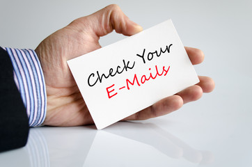 Check your e-mails text concept