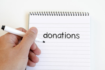 Donations text concept