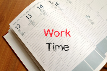 Work time text concept on notebook