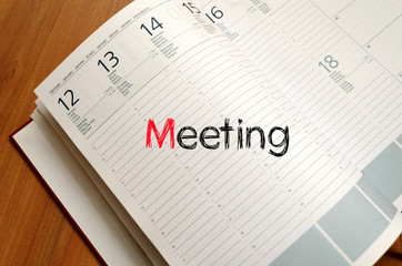 Meeting text concept on notebook