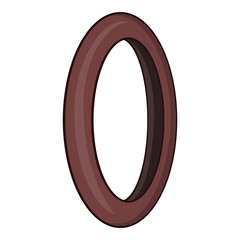 Bicycle wheel tire icon in cartoon style isolated on white background vector illustration