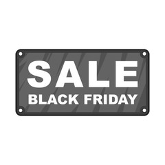 Black Friday plate icon in cartoon style isolated on white background vector illustration