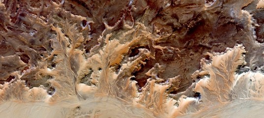 petrified forest yellow, allegory in the African desert, abstract landscapes from the air from the...